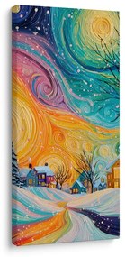 Картина на платно – Коледно утро над селото