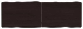 364023 vidaXL Плот за маса тъмнокафяв 120x40x(2-6) см обработен масивен дъб