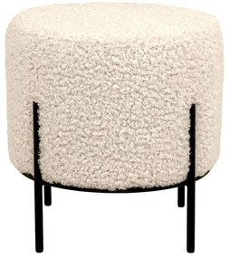 Кремава табуретка от изкуствен косъм Alford – House Nordic