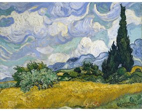 Репродукция на Винсент ван Гог - , 60 x 45 cm Wheat Field with Cypresses - Fedkolor
