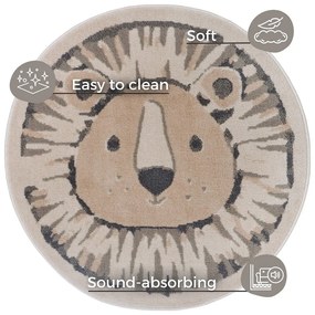 Бежов детски килим ø 100 cm Lion - Hanse Home