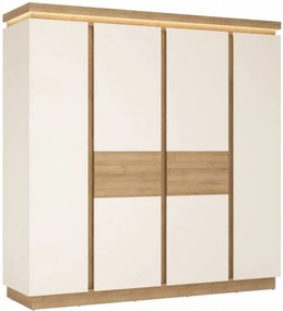 Гардероб Четирикрил Lynx-Естествено-бяло