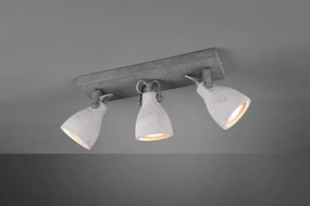 Сива стенна лампа за 3 крушки , дължина 35 cm - Trio Concrete