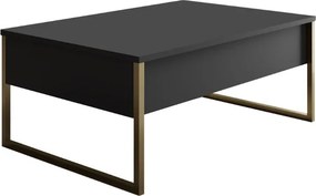 Холна маса Luxe от метал и меламин – антрацит / златен цвят 90×60×40 см