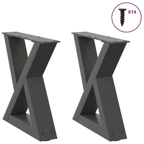4012678 vidaXL Крака за масичка за кафе, 2 бр., антрацит, 30x(30-31,3) см, стомана