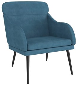 351444 vidaXL Кресло, синьо, 63x76x80 см, кадифе