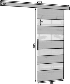Плъзгаща се врата Zebra - Length: 86cm