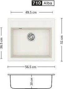 Eurolux IMPULSE 565 SI Композитна мивка за вграждане