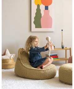 Зелен детски пуф от букле Bear – Wigiwama