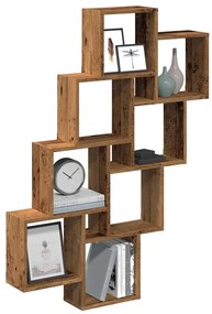 856596 vidaXL Стенна кубична етажерка от старо дърво 90x15x119,5 cm
