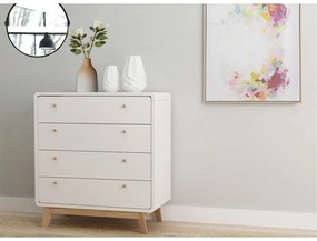 Бял висок скрин 80x88 cm Caitlin – Støraa