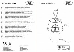 Черна настолна лампа от керамика и плат, височина 26 cm Luxor - Trio