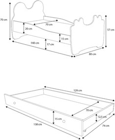 Детско легло Corleon-White-Black