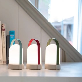 Бяла LED затъмняваща се настолна лампа (височина 15 cm) Uri – Remember