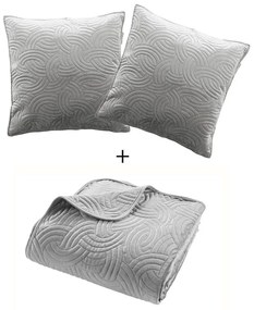 Сиво комплект шалте и калъфка за възглавница 240x260 cm Solange – douceur d'intérieur