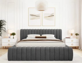 Тапицирано легло Carlito-Тъмнокафяво-180 x 200