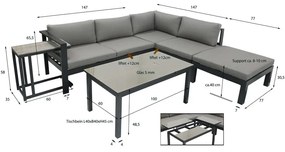 Градински комплект от ъглов диван и маси Miranda - Garden Pleasure