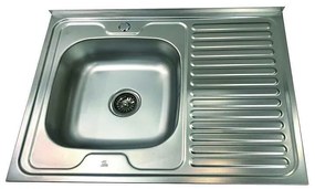 Кухненска мивка ICK 8660A R, алпака, дясна, с отвор за смесител, 80x60см