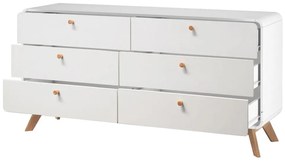 Бял нисък скрин 150x74 cm Caitlin – Støraa