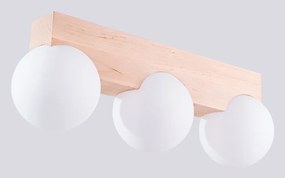 Бяло/естественo осветително тяло за таван със стъклен абажур ø 12 cm Solum – Sollux