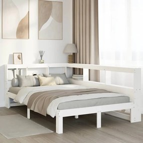 3324386 vidaXL Легло с етажерка за книги, без матрак, 120x200 см, бор масив