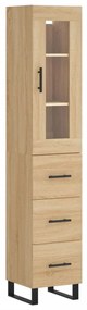 3199260 vidaXL Висок шкаф, сонома дъб, 34,5x34x180 см, инженерно дърво
