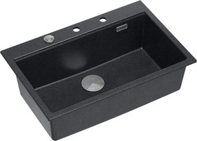 гранитна мивка MARC 110 WORKSTATION Black Metallic