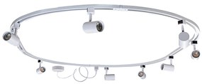 Модерна релсова система за осветление с 8 прожектора, бяла, 1-фазна, овална, 200 см - Iconic Jeana