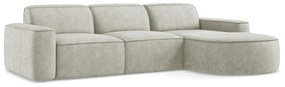 Кремав шенилов ъглов диван (десен ъгъл) Omao – Makamii