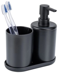 Черен пластмасов комплект аксесоари за баня Fano – Allstar