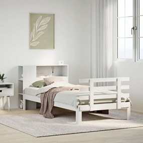 3322736 vidaXL Легло с етажерка за книги, без матрак, 100x200 см, бор масив