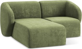 Зелен шенилов ъглов диван (ляв ъгъл) Lani – Makamii