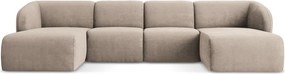 Светлокафяв шенилов ъглов диван (U форма) Lani – Makamii