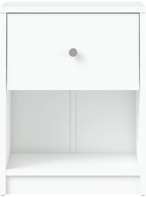 Бяло нощно шкафче с рафтове May - Tvilum