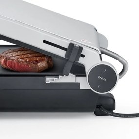 Електрическа скара 3в1 Caso Germany SteakMaster Pro, 2000W, 34х24 см, 80-240°C, Керамично покритие, Таймер, Сензорно управление, Инокс/черен
