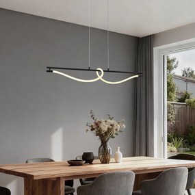 Модерен висящ лампион черен вкл. LED 3-степенно димиране - Twirl