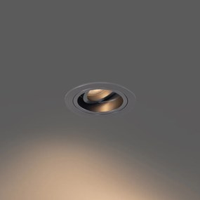 Модерен вграден прожектор тъмно сив GU10 50mm кръгъл накланяем - Чък