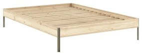 Двойно легло 140x200 cm от масивен бор без табла с включена подматрачна рамка в естествен цвят Core – Karup Design