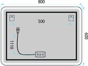 Огледало LED 80x60cm TOP-3
