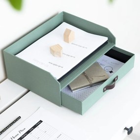 Зелен картонен органайзер за чекмедже/за докумнети Walter Canvas Paper Laminate – Bigso