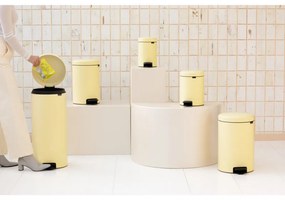 Кош за боклук с педал Brabantia NewIcon 1008836, 3 л, Плавно затваряне, Противоплъзгаща основа, Жълт