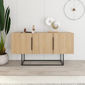 Нисък скрин от естествен дъб 150x80 cm Titan - Marckeric