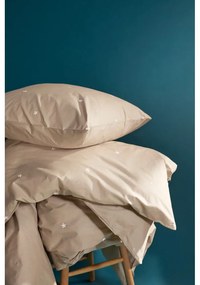 Бежово единично спално бельо от памук перкал 140x200 cm Daisy – JUNA