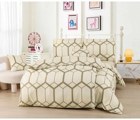 Кремаво единично 6 части включено спално бельо от микросатен 140x200 cm Carter – My House