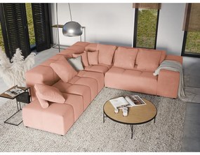 Модул за диван от розово кадифе Rome Velvet - Cosmopolitan Design
