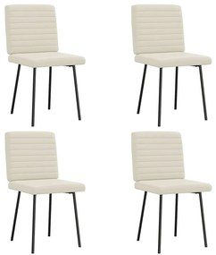3315265 vidaXL Трапезни столове, 4 бр, кремави, кадифе