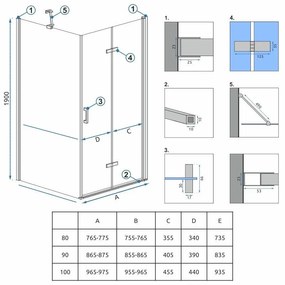 Душ кабина Rea Molier Chrom 80x80