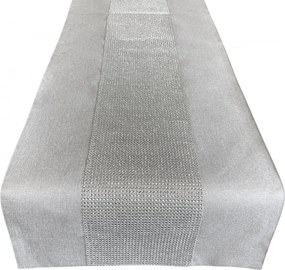 Елегантна сребърна покривка за маса, украсена с кубичен цирконий Широчина: 40 см | Дължина: 140 см