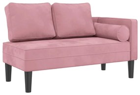 4007574 vidaXL Кушетка с възглавници, розова, кадифе