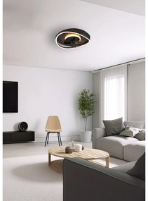 Матово черно LED осветително тяло за таван Sortland – Trio